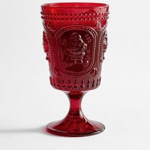 Hobnail Santa Glass Goblet